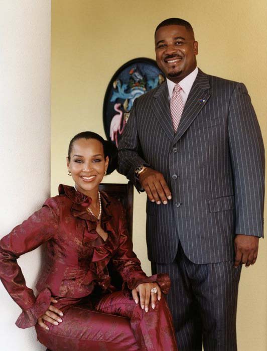 Michael E. Misick and LRaye together for a photo.